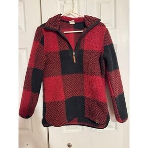 LIV Red and Black Plaid Fleece Pullover